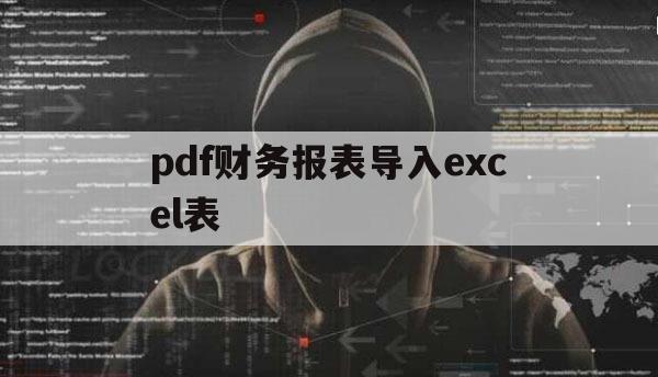 pdf财务报表导入excel表（怎么把财务报表导入excel表格）