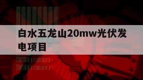 白水五龙山20mw光伏发电项目（白山光伏发电公司）