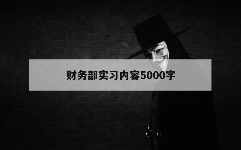 包含财务部实习内容5000字的词条