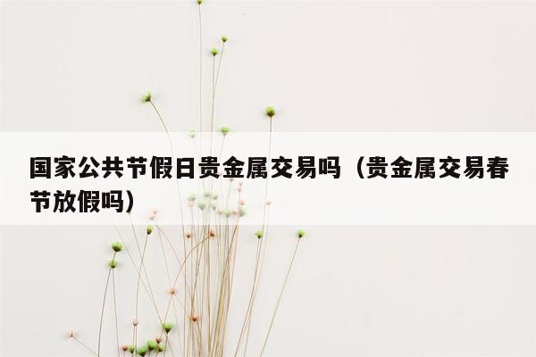 国家公共节假日贵金属交易吗（贵金属交易春节放假吗）