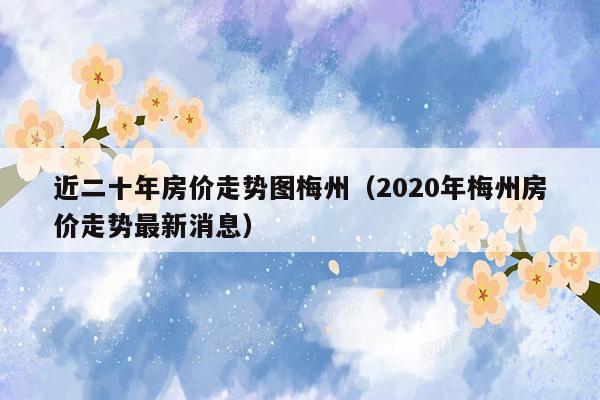 近二十年房价走势图梅州（2020年梅州房价走势最新消息）