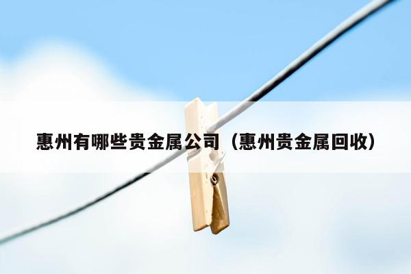 惠州有哪些贵金属公司（惠州贵金属回收）