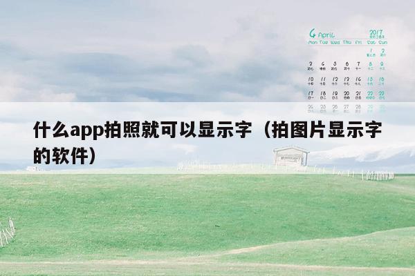 什么app拍照就可以显示字（拍图片显示字的软件）