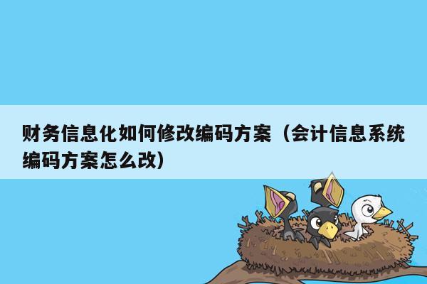 财务信息化如何修改编码方案（会计信息系统编码方案怎么改）