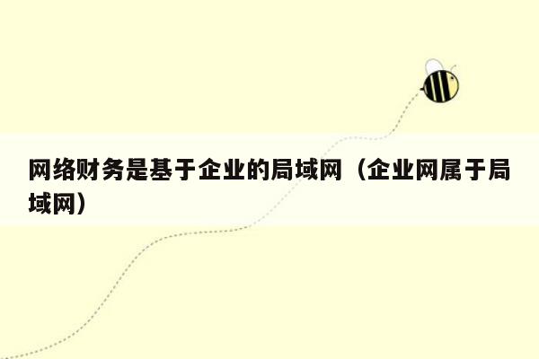 网络财务是基于企业的局域网（企业网属于局域网）