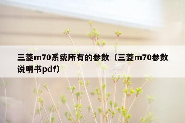 三菱m70系统所有的参数（三菱m70参数说明书pdf）