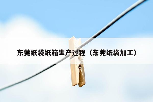 东莞纸袋纸箱生产过程（东莞纸袋加工）