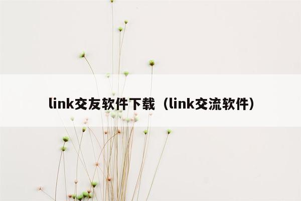 link交友软件下载（link交流软件）