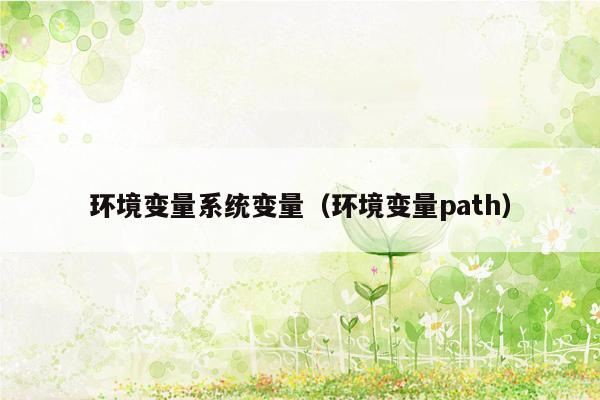 环境变量系统变量（环境变量path）