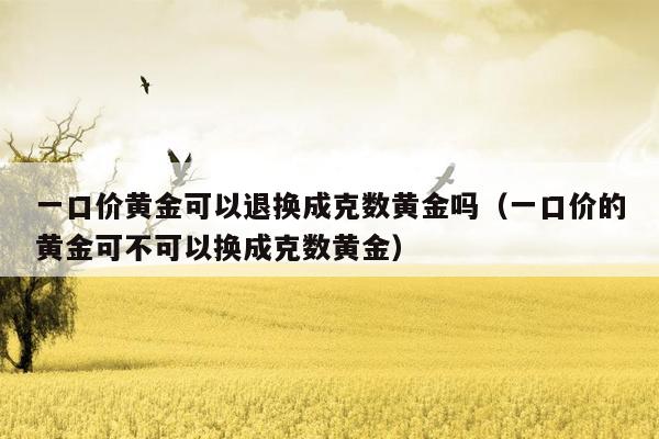 一口价黄金可以退换成克数黄金吗（一口价的黄金可不可以换成克数黄金）