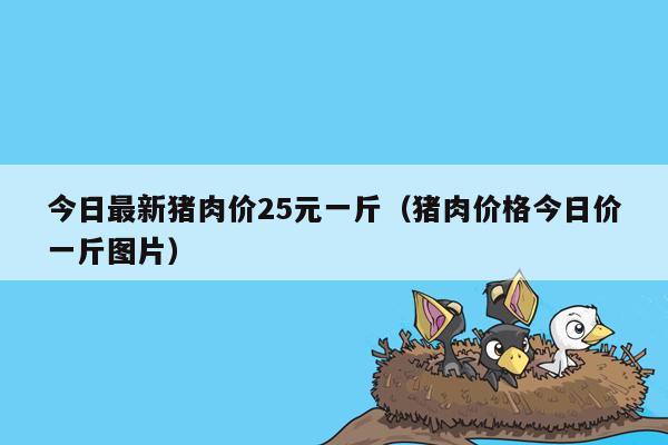 今日最新猪肉价25元一斤（猪肉价格今日价一斤图片）