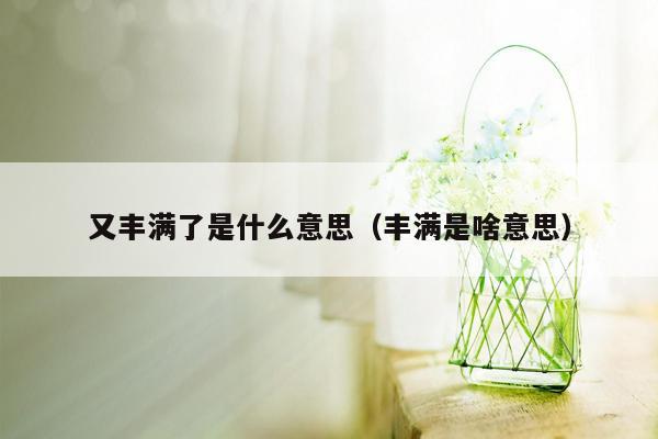 又丰满了是什么意思（丰满是啥意思）