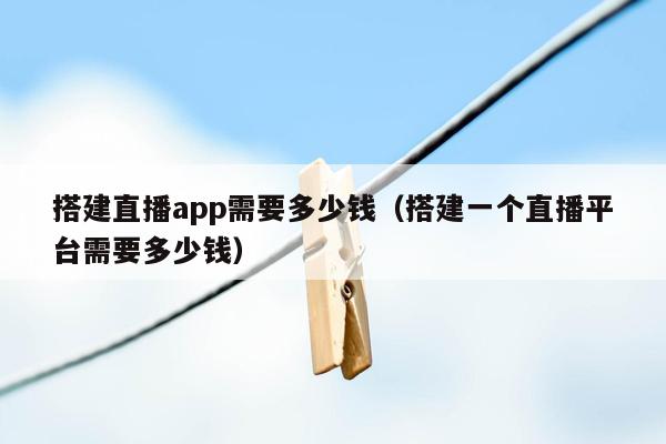 搭建直播app需要多少钱（搭建一个直播平台需要多少钱）