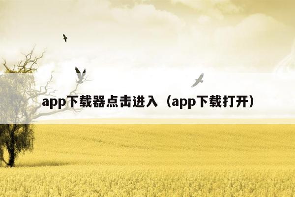 app下载器点击进入（app下载打开）