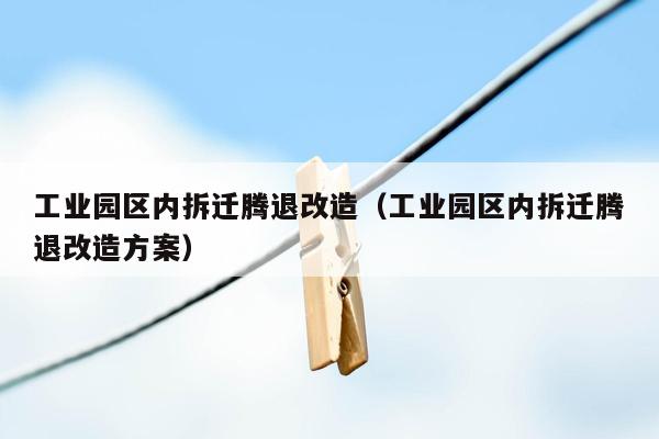 工业园区内拆迁腾退改造（工业园区内拆迁腾退改造方案）