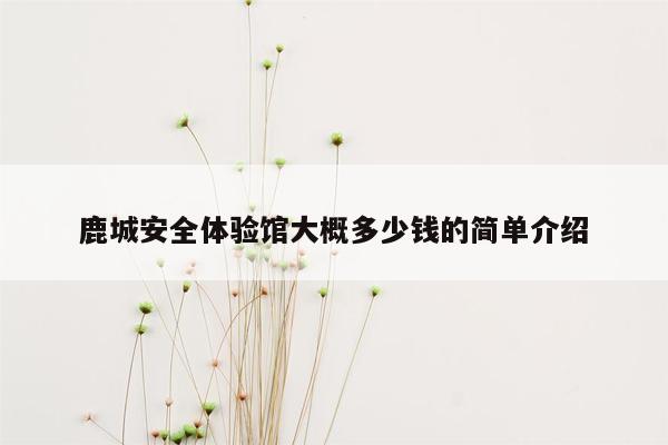 鹿城安全体验馆大概多少钱的简单介绍