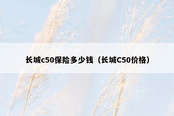 长城c50保险多少钱（长城C50价格）