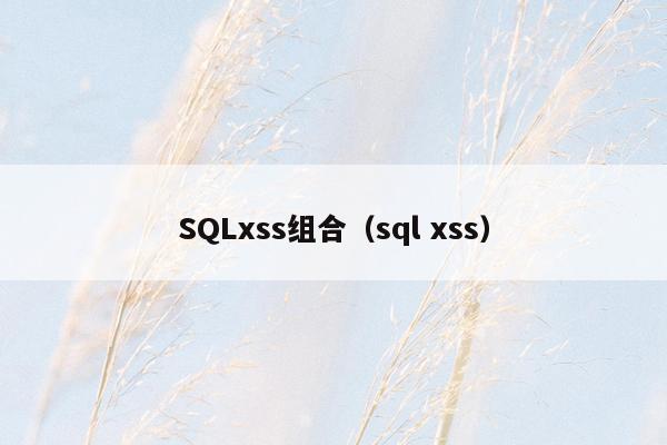 SQLxss组合（sql xss）