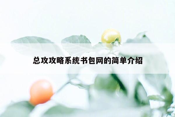 总攻攻略系统书包网的简单介绍