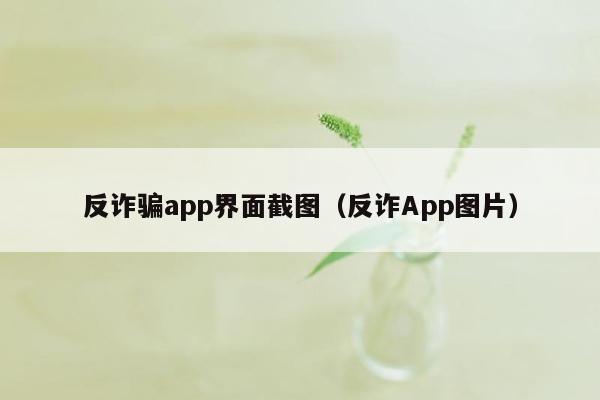 反诈骗app界面截图（反诈App图片）