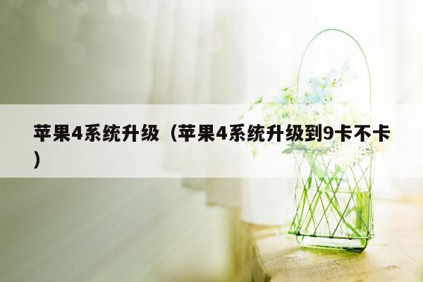 苹果4系统升级（苹果4系统升级到9卡不卡）