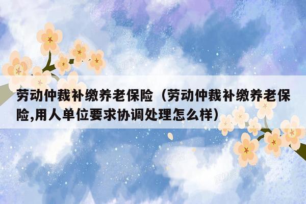 劳动仲裁补缴养老保险（劳动仲裁补缴养老保险,用人单位要求协调处理怎么样）