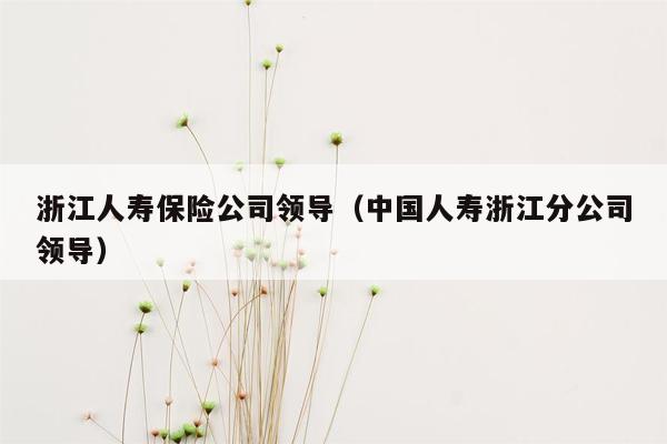 浙江人寿保险公司领导（中国人寿浙江分公司领导）