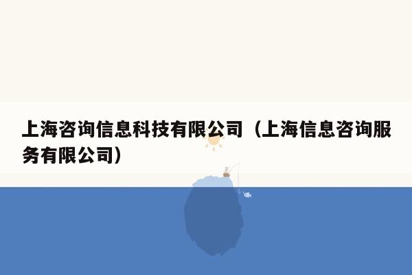 上海咨询信息科技有限公司（上海信息咨询服务有限公司）