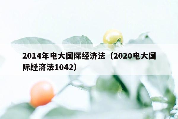 2014年电大国际经济法（2020电大国际经济法1042）