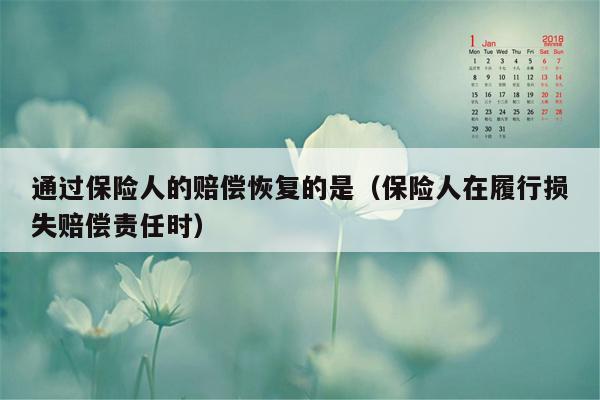 通过保险人的赔偿恢复的是（保险人在履行损失赔偿责任时）