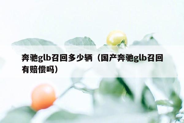 奔驰glb召回多少辆（国产奔驰glb召回有赔偿吗）