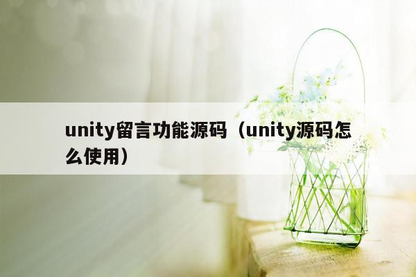 unity留言功能源码（unity源码怎么使用）