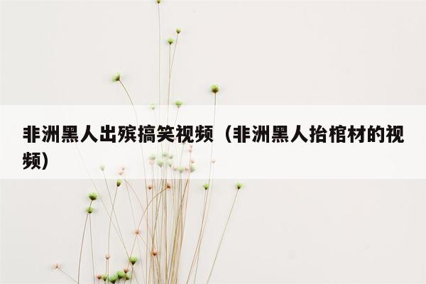 非洲黑人出殡搞笑视频（非洲黑人抬棺材的视频）