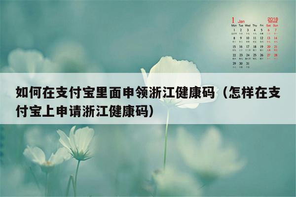 如何在支付宝里面申领浙江健康码（怎样在支付宝上申请浙江健康码）