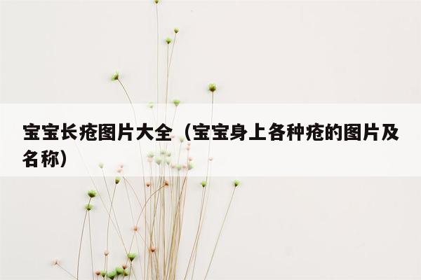 宝宝长疮图片大全（宝宝身上各种疮的图片及名称）