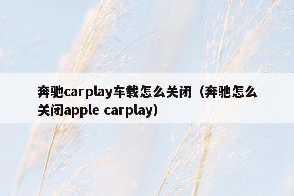 奔驰carplay车载怎么关闭（奔驰怎么关闭apple carplay）