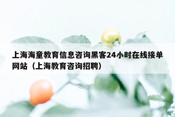 上海海童教育信息咨询黑客24小时在线接单网站（上海教育咨询招聘）