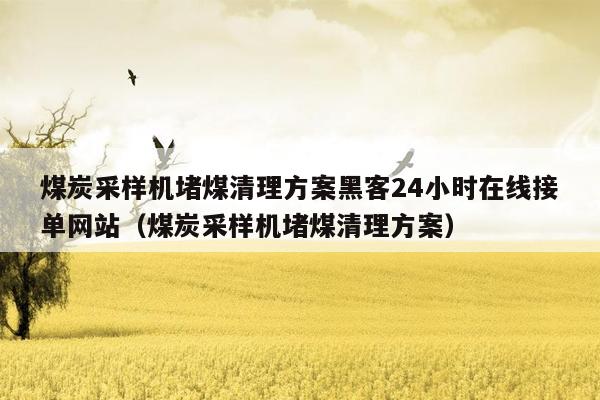 煤炭采样机堵煤清理方案黑客24小时在线接单网站（煤炭采样机堵煤清理方案）