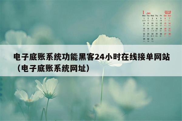 电子底账系统功能黑客24小时在线接单网站（电子底账系统网址）