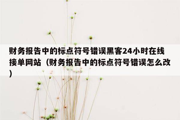 财务报告中的标点符号错误黑客24小时在线接单网站（财务报告中的标点符号错误怎么改）