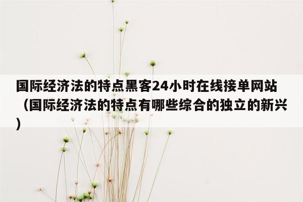 国际经济法的特点黑客24小时在线接单网站（国际经济法的特点有哪些综合的独立的新兴）