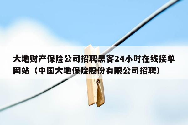 大地财产保险公司招聘黑客24小时在线接单网站（中国大地保险股份有限公司招聘）