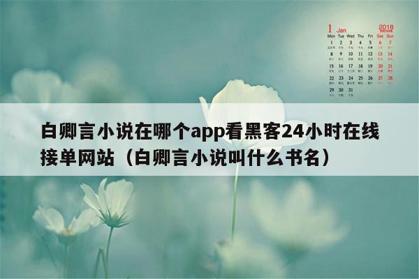 白卿言小说在哪个app看黑客24小时在线接单网站（白卿言小说叫什么书名）