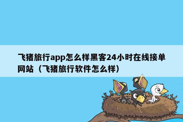 飞猪旅行app怎么样黑客24小时在线接单网站（飞猪旅行软件怎么样）