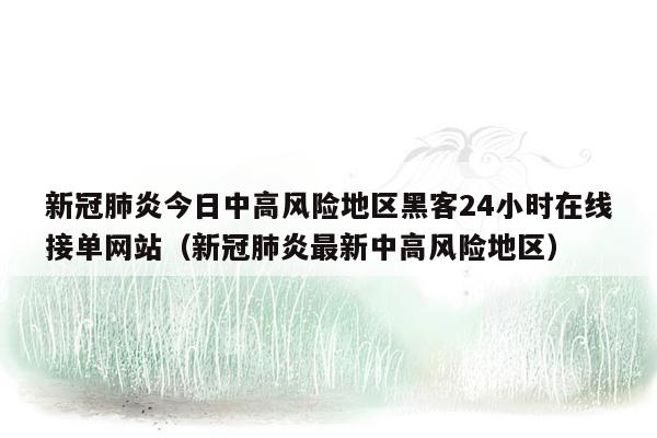 新冠肺炎今日中高风险地区黑客24小时在线接单网站（新冠肺炎最新中高风险地区）