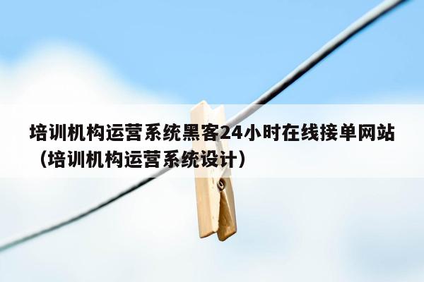 培训机构运营系统黑客24小时在线接单网站（培训机构运营系统设计）