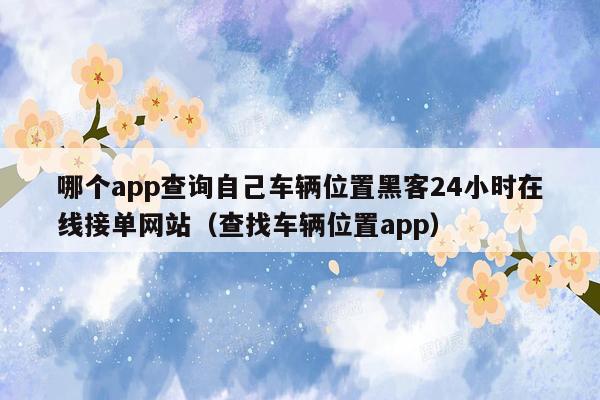 哪个app查询自己车辆位置黑客24小时在线接单网站（查找车辆位置app）