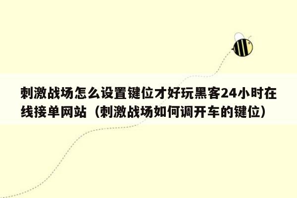 刺激战场怎么设置键位才好玩黑客24小时在线接单网站（刺激战场如何调开车的键位）