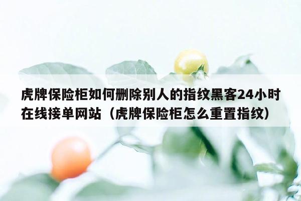 虎牌保险柜如何删除别人的指纹黑客24小时在线接单网站（虎牌保险柜怎么重置指纹）