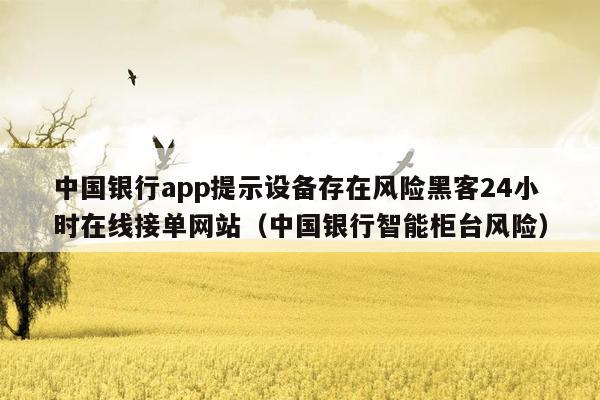 中国银行app提示设备存在风险黑客24小时在线接单网站（中国银行智能柜台风险）